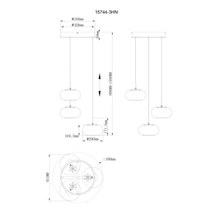 Lustra suspendata cu 3 pendule LED QUINTARA 614995 universul-luminii.ro