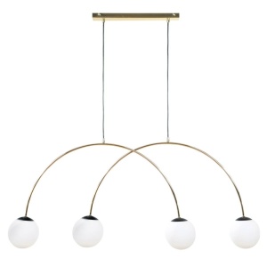 Lustra suspendata cu 4 surse de lumina BOW auriu