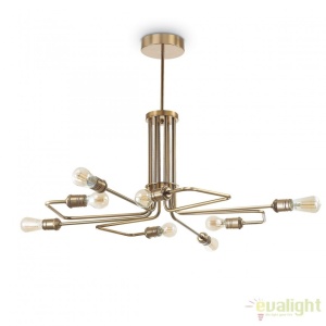 Lustra suspendata cu 8 brate, finisaj alama antic, TRIUMPH SP8 OTTONE