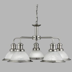 Lustra suspendata design clasic Bistro 5L argintiu satin 1595-5SS SRT 577375 universul-luminii.ro