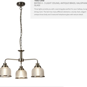 Lustra suspendata design clasic Bistro II 3L alama antique 1683-3AB SRT - Img 4