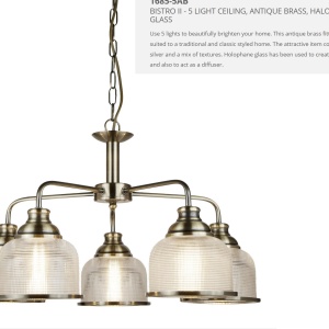 Lustra suspendata design clasic Bistro II 5L alama antique 1685-5AB SRT - Img 6