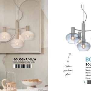 Lustra suspendata design decorativ Bologna 4L gradient/alb - Img 9