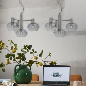 Lustra suspendata design decorativ Bologna 4L gradient/gri - Img 3