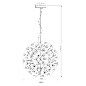 Lustra suspendata design elegant KATRINA 40cm auriu 64135H1 GL 172155 universul-luminii.ro