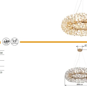 Lustra suspendata design elegant KATRINA auriu 239835 universul-luminii.ro