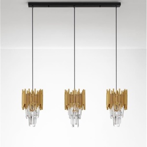 Lustra suspendata design elegant MAGNOLIA 3L aurie - Img 3