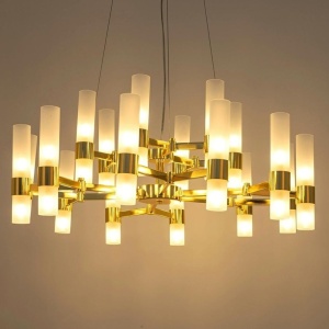 Lustra suspendata design minimalist Tub 18 auriu 161355 universul-luminii.ro