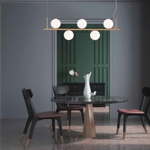 Lustra suspendata design modern Cingea auriu mat 65015 universul-luminii.ro
