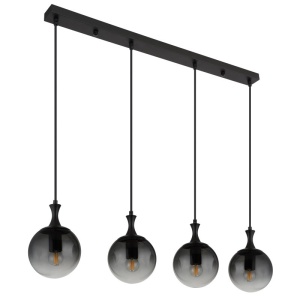 Lustra suspendata design modern DALTON 4L negru/fumuriu - Img 3