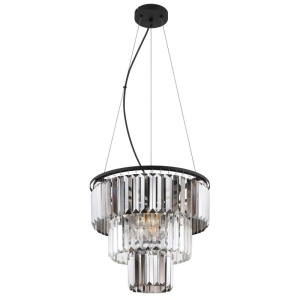 Lustra suspendata design modern NAXIS 3L negru/fumuriu 157615 universul-luminii.ro