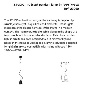 Lustra suspendata design modern Studio 110 negru 161105 universul-luminii.ro