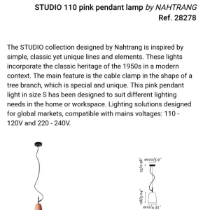 Lustra suspendata design modern Studio 110 roz 161115 universul-luminii.ro
