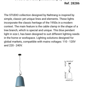Lustra suspendata design modern Studio 290 albastru 160965 universul-luminii.ro