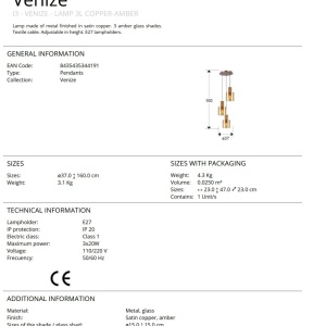Lustra suspendata design modern Venize 3L - Img 6