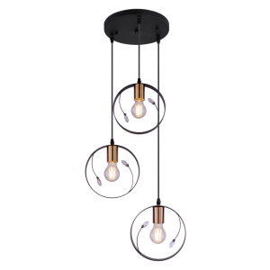 Lustra suspendata design modern VIGO negru 15346-3 GL 88075 universul-luminii.ro