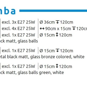 Lustra suspendata design modern ZUMBA 3L negru/multicolor - Img 7