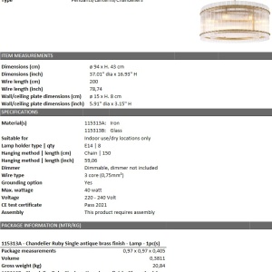 Lustra suspendata dimabila design LUX Ruby Single 115313 HZ - Img 6
