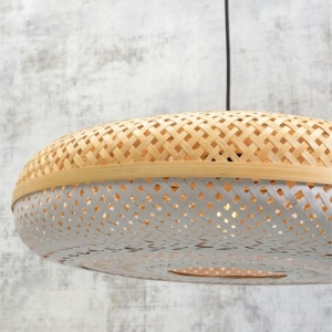 Lustra suspendata eco din bambus Palawan natur/ alb, 60x15cm 195815 universul-luminii.ro