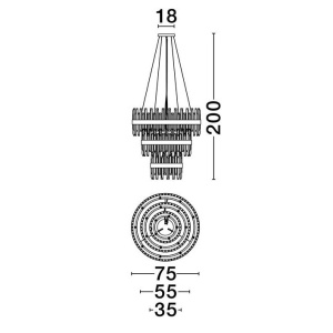 Lustra suspendata eleganta design modern Crown 75cm 234445 universul-luminii.ro