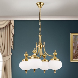 Lustra suspendata eleganta stil clasic Nostalgie 4L alama lucios/opal 163695 universul-luminii.ro