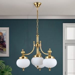 Lustra suspendata eleganta stil clasic Nostalgie 4L alama lucios/opal 163705 universul-luminii.ro