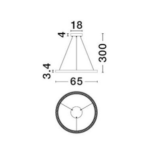 Lustra suspendata LED design circular DEOS negru NVL-9030894 - Img 3