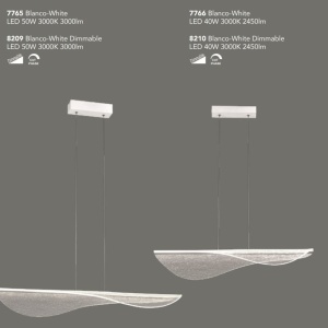 Lustra suspendata LED dimabil design deosebit Bianca - Img 2