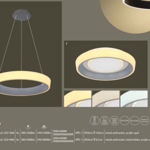 Lustra suspendata LED dimabila cu telecomanda design modern TABANO antracit 48272H-36 GL 192205 universul-luminii.ro
