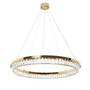 Lustra suspendata LED, Metal, Sticla, SAYOV 100 auriu