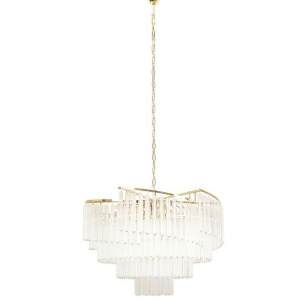 Lustra suspendata metal auriu si sticla LUMA 80 600085 universul-luminii.ro