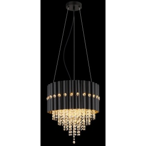 Lustra suspendata, Metal Negru, Cristale K5, ELEOS 63149-3 GL 172315 universul-luminii.ro