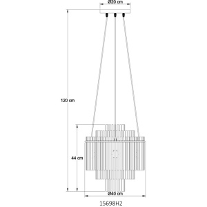 Lustra suspendata, Metal Negru, Sticla Fumurie, GORLEY 15698H2 GL 171955 universul-luminii.ro