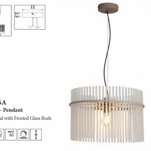 Lustra suspendata metal sand, tije din sticla Swizzle - Img 5