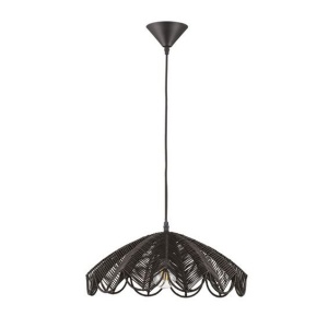 Lustra suspendata stil natural ratan negru FLARE