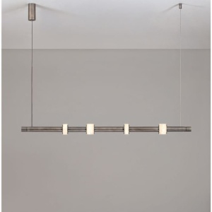 Lustra tub subtire aluminiu gri inchis si alabastru LED MARLOW - Img 8