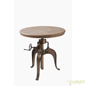 Masa design industrial cu inaltime reglabila, diametru 77cm, Grand Central 262820RM - Img 2