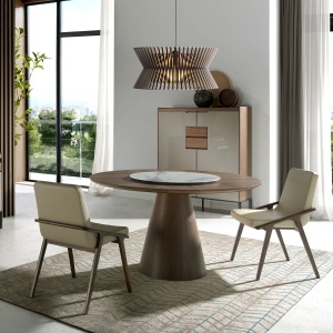 Masa dining cu blat central rotativ Veneer, 135cm AC-BRT1702-2 - Img 4