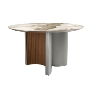 Masa dining deosebita design LUX Walnut-Marble 150cm - Img 4