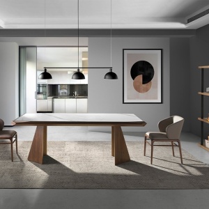 Masa dining design LUX Walnut 220x110cm - Img 8