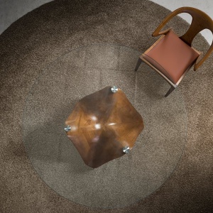 Masa dining design modern Walnut Round 140cm - Img 8