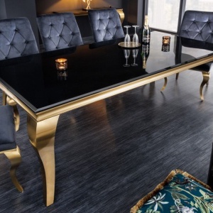 Masa dining eleganta Modern Barock 180cm, negru/ auriu - Img 2