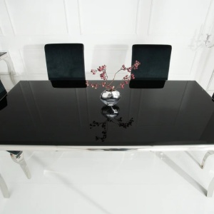 Masa Dining Eleganta, Sticla, Negru, Modern Barock 200cm - Img 7