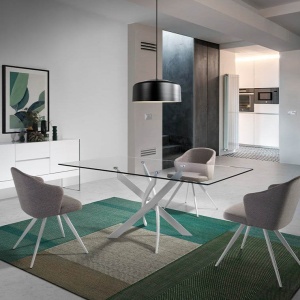 Masa dreptunghiulara design modern Veola alb, 140x95cm