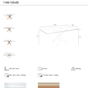 Masa dreptunghiulara design modern Veola auriu roze 150x95cm - Img 4