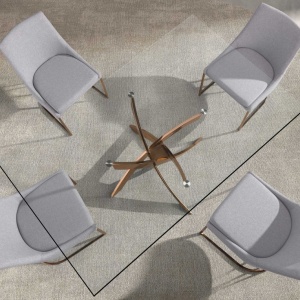 Masa dreptunghiulara design modern Veola auriu roze 180x95cm - Img 6