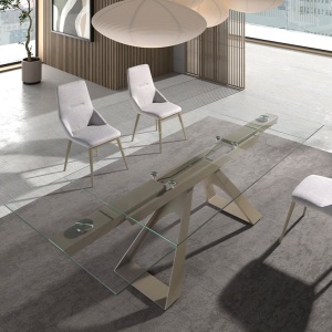 Masa extensibila deosebita design LUX Glass 160-240x100cm - Img 4