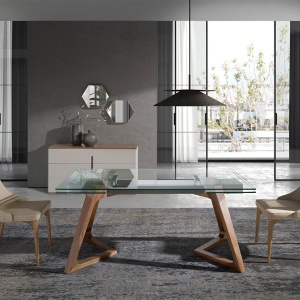 Masa extensibila deosebita design LUX Glass 160-240x90cm - Img 7