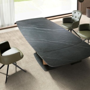Masa extensibila deosebita design LUX Marble 160-240x100cm - Img 4