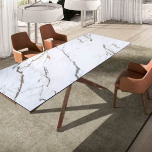 Masa extensibila deosebita design LUX Marble 160-240x100cm - Img 5